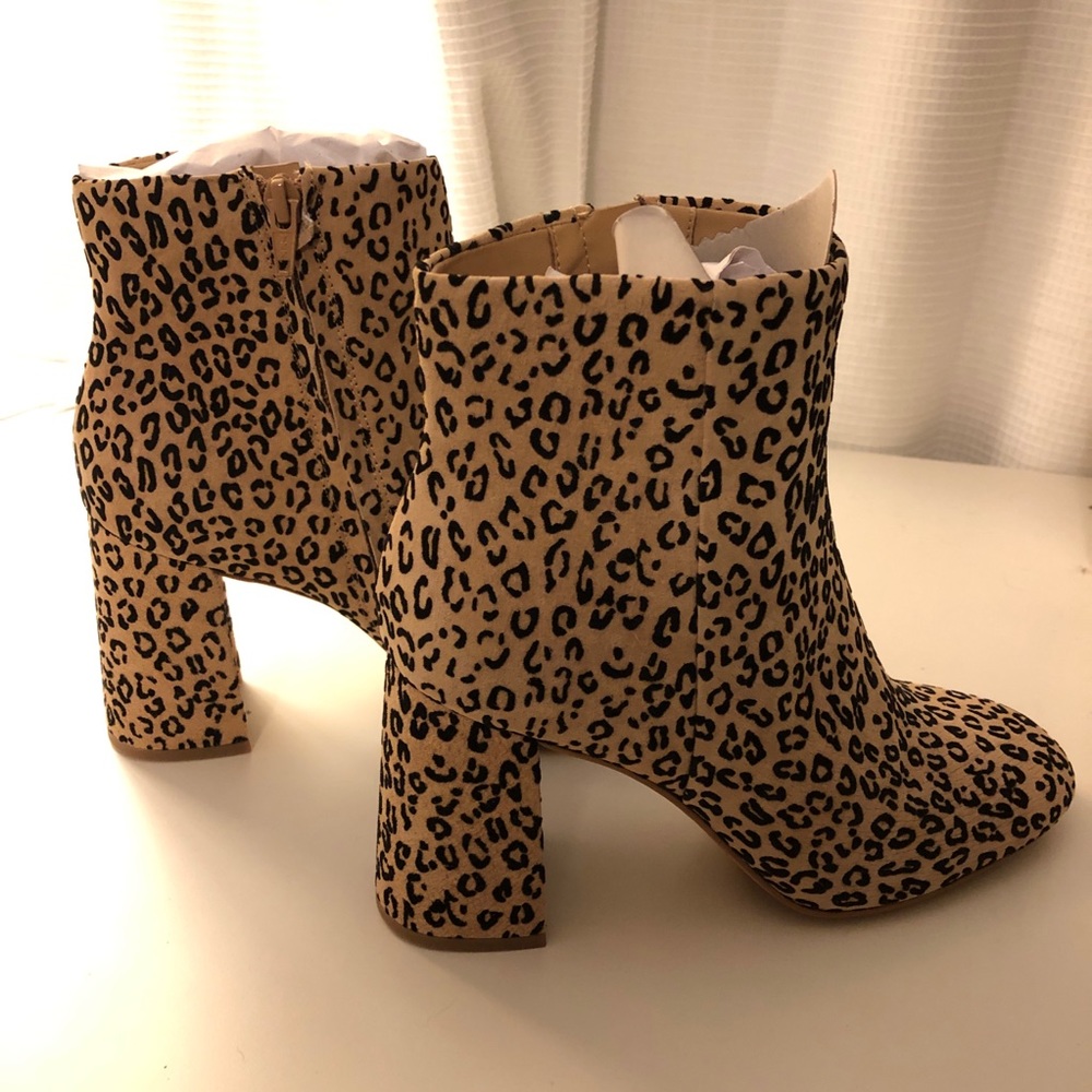 GB A-Dore Leopard Print Suede Booties